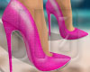Denim Heels - Dark Pink