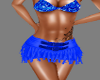 {LA} Fringe Skirt blue