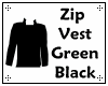 (IZ) Zip Vest Green Blk