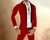 red ful suit loose tie