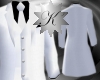 {K} White Long Suit Coat