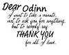 Dear Odin