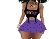 hot purple skirt set
