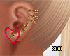 ! Heart Earrings Hot&Gld