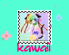 kawaii kimono girl stamp