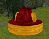red gold round couch