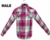 Pink Flannel Shirt Male
