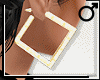 Square Gold Earrings (M)