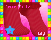 !L Berry Cute Socks Red