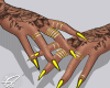 yellow black nails tatto