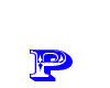 Animated blue P letter