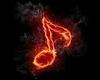 Flame Music Note Sticker