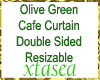 Olive Green Cafe Curtain