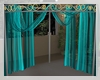 Teal corner drape