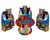 rainbow three seater set