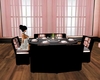 pink black dining table