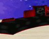 red and black couch