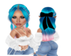 Blue/Pink Hair+ BlackBow