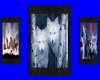 3 framed wolf pictures