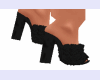 Black plush slipper