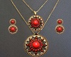 Red stone gold necklace