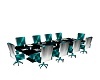 Teal Silver Meeting Tabl