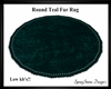 Round Teal Fur Rug