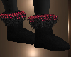 Pink Black fur boots