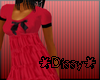 *D*RedRibbon Ruffle Gown
