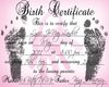 Lyric Birth Certificate