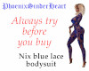 Nix blue lace bodysuit