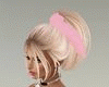 Blonde hair pink ribbon