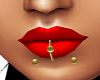 Gold Lip Piercings