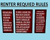 RENTER REQUIRED RULES