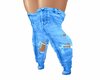 Thigh Denim Boots Blue