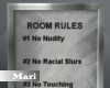!M! Req Room Rules Sign