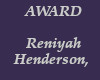 AWARD - ReniyahHenderson
