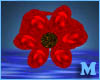 M+ Red  flower ring