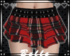 {B} Plaid Skirt Red