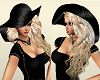 (k) blonde/black hat
