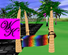 {WK}rainbow palmtree bed