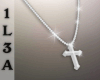 L| Silver Cross Necklace