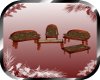Brwn Victorian Couch Set