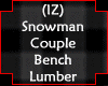 Snowman Couple Bench