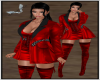 Red Leather Corset Set