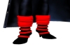 red and black boots