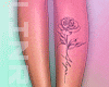 Shin Tattoo Flower Scrip