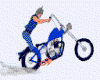 biker wheelie animated