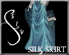 Silk Gathers Skirt Blue