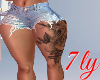 [7ly]Tatted Jean Shorts